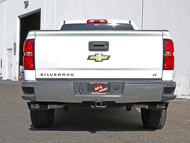 aFe Gemini XV 3in 304 SS Cat-Back Exhaust w/ Cutout 14-19 GM Trucks 4.3L/5.3L w/ Black Tips