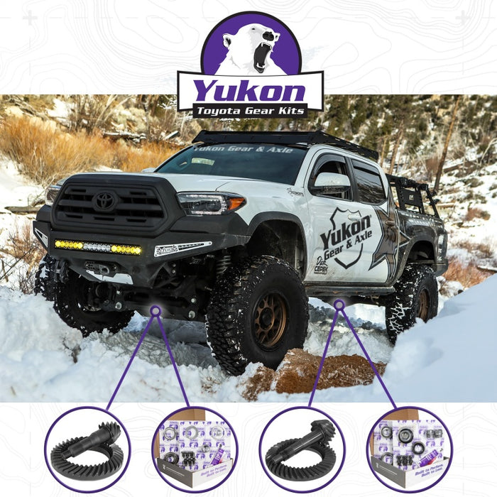 Yukon Gear Ring & Pinion Gear Kit Pkg F&R w/Install Kits Toyota 8.4/7.5R Diff 4.56 Ratio