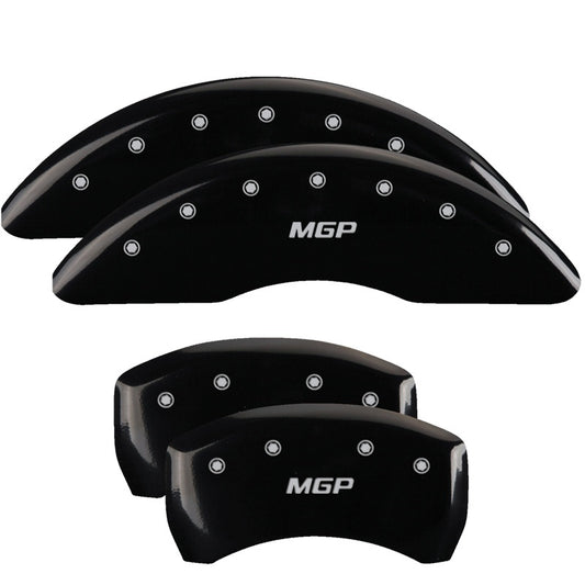 MGP 4 Caliper Covers Engraved Front & Rear MOPAR Black finish silver ch