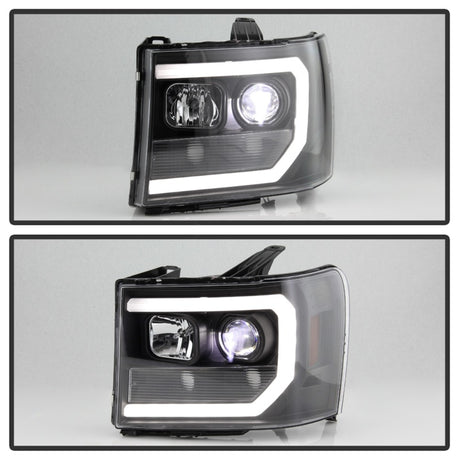 Spyder GMC Sierra 1500/2500/3500 07-13 Denali 08-13 LED Headlights Blk PRO-YD-GS07V2PL-BK