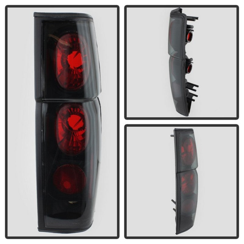 Spyder Nissan Hardbody 86-97 Euro Style Tail Lights Black Smoke ALT-YD-NH86-BSM