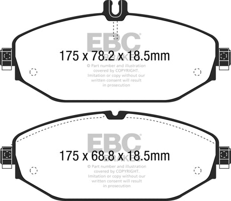 EBC 15+ Mercedes-Benz C300 (W205) 2.0 Turbo Yellowstuff Front Brake Pads