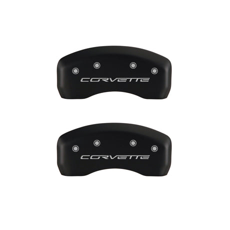 MGP 4 Caliper Covers Engraved Front & Rear C6/Corvette Red finish silver ch