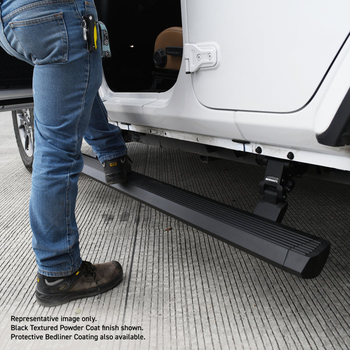 RealTruck 20-24 Jeep Gladiator CC 4dr VoltStep Electric Running Board Kit - Bedliner Coating