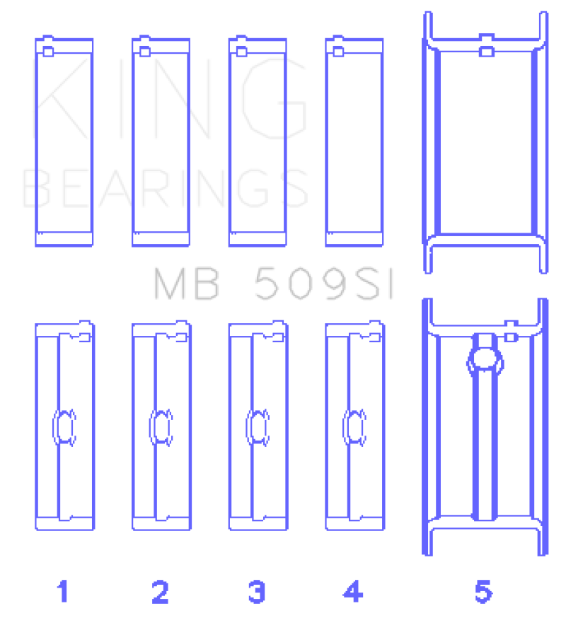 King Engine Bearings Chevrolet 400 Crankshaft Main Bearing Set (Set of 5)