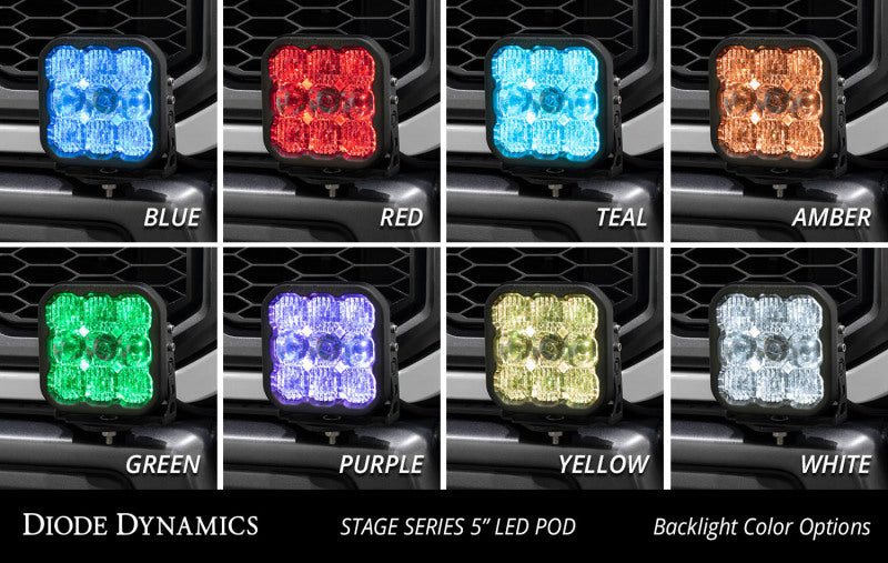 Diode Dynamics 17-20 Ford Raptor SS5 Bumper LED Pod Light Kit - Pro White Driving