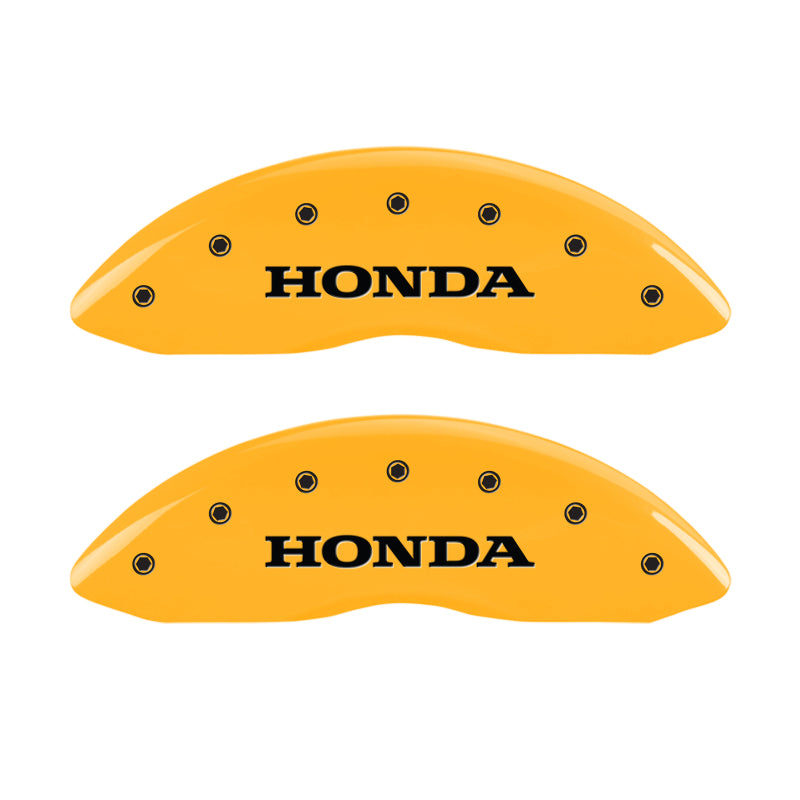 MGP 4 Caliper Covers Engraved Front & Rear Honda Yellow Finish Black Char 2009 Honda Ridgeline