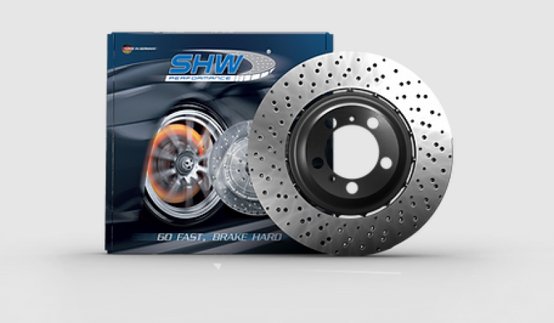 SHW 18-21 BMW M5 4.4L Right Rear Cross-Drilled Lightweight Brake Rotor (34217991104)