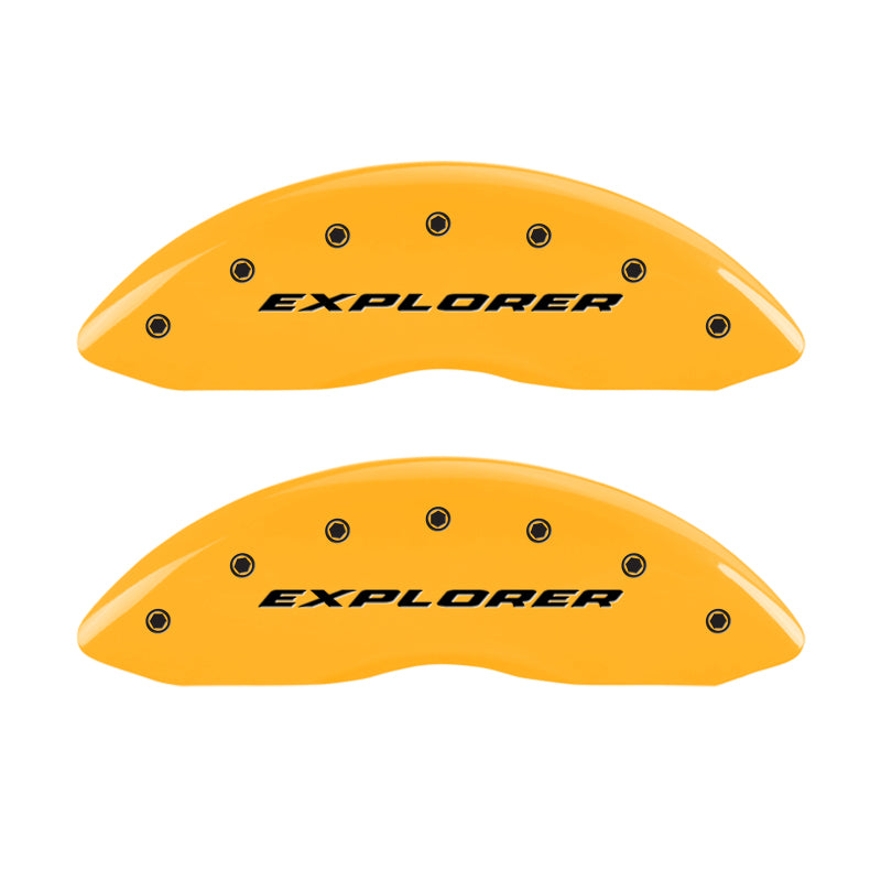 MGP 4 Caliper Covers Engraved Front & Rear Explorer Yellow finish black ch