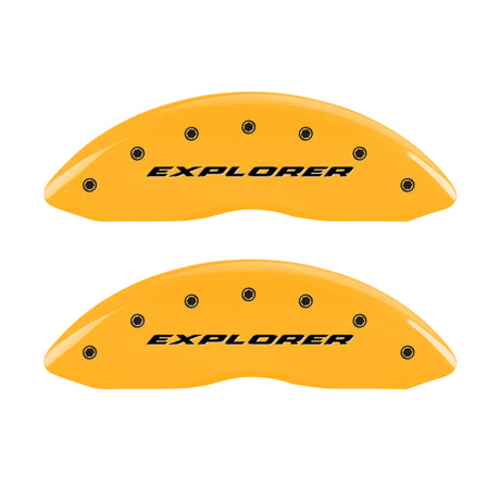 MGP 4 Caliper Covers Engraved Front & Rear Explorer Yellow finish black ch