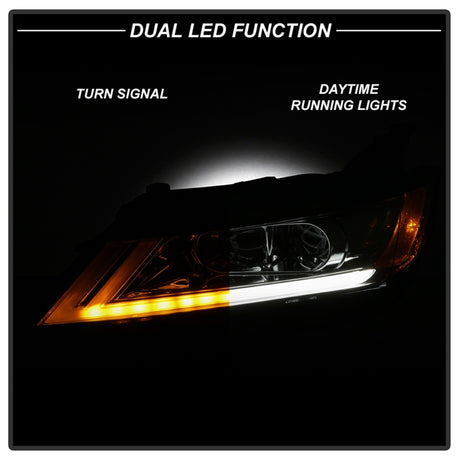 xTune 14-18 Chevy Impala (Excl Limited) DRL Halogen Projector Headlights - Chrm (PRO-JH-CIM15-LB-C)