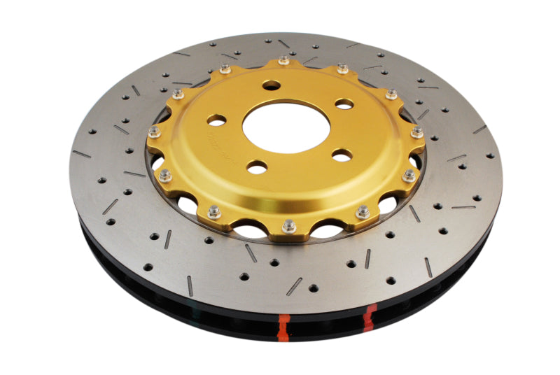 DBA 97-04 Corvette C5/C6 Front Drilled & Slotted 5000 Series 2 Piece Rotor Assembled w/ Gold Hat