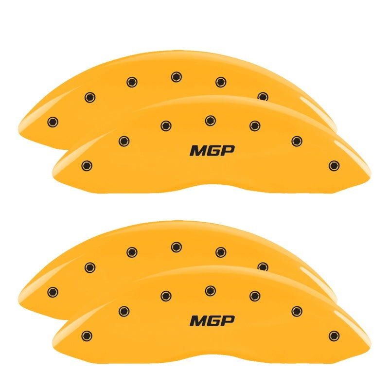 MGP 4 Caliper Covers Engraved Front & Rear MGP Yellow finish black ch