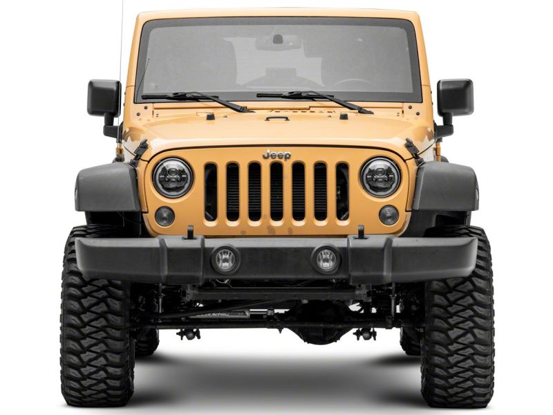 Raxiom 07-18 Jeep Wrangler JK Axial 7-In LED Headlights w/ DRL Turn Signals- Blk Housing (Clear)