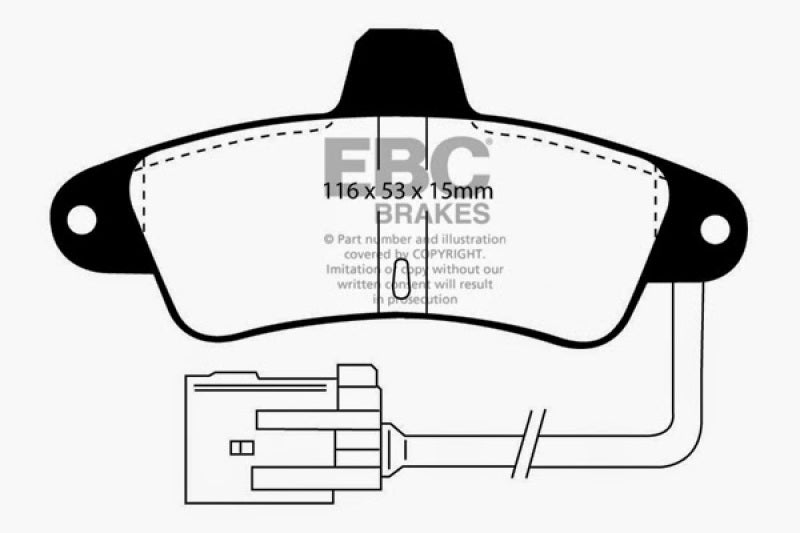 EBC 95-00 Ford Contour 2.0 Yellowstuff Rear Brake Pads