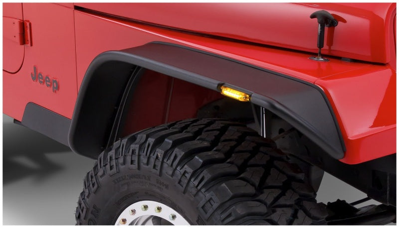 Bushwacker 87-95 Jeep Wrangler Flat Style Flares 2pc Excludes Renegade - Black