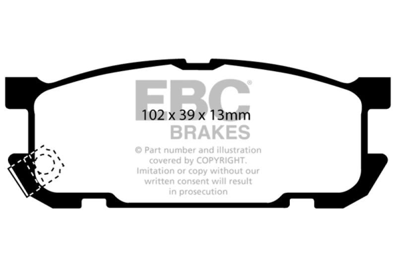 EBC 01-03 Mazda Miata MX5 1.8 (Sports Suspension) Ultimax2 Rear Brake Pads