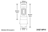 Diode Dynamics 3157 LED Bulb HP11 LED - Red Set of 6