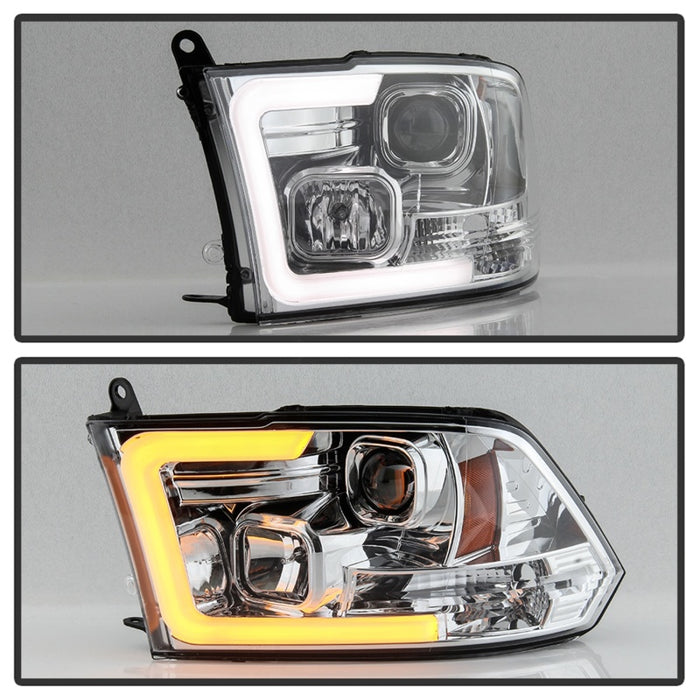 Spyder 09-16 Dodge Ram 1500 Ver 2 Proj Headlight - Light Bar Turn Signal - Chro - PRO-YD-DR09V2-SB-C