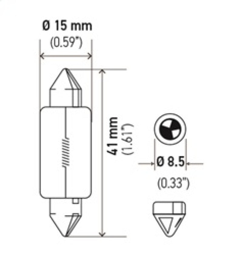 Hella Universal Clear T4.63 Incandescent 12V 15W Bulb (MOQ 10)