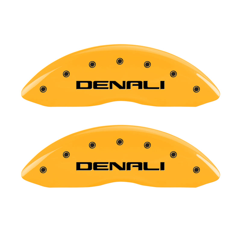 MGP 4 Caliper Covers Engraved Front & Rear Denali Yellow Finish Black Char 2009 GMC Envoy