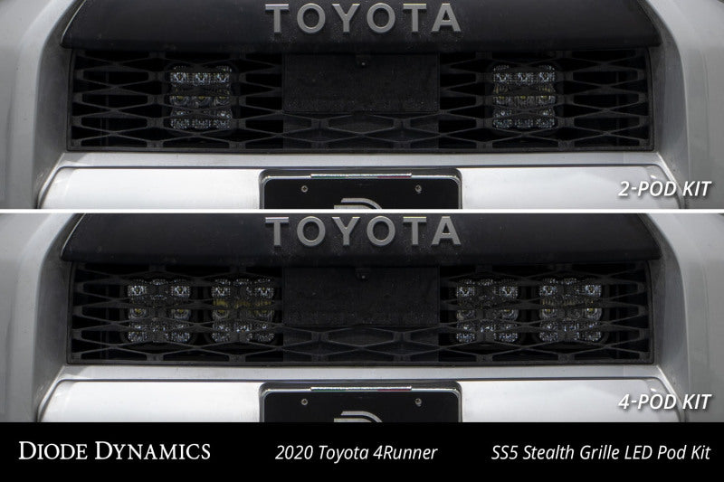 Diode Dynamics SS5 Stealth Grille LED Pod Bracket Kit for 2014-2023 Toyota 4Runner