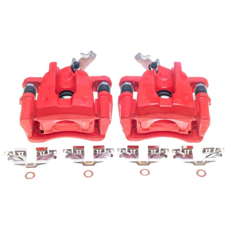 Power Stop 09-10 Pontiac Vibe Rear Red Calipers - Pair