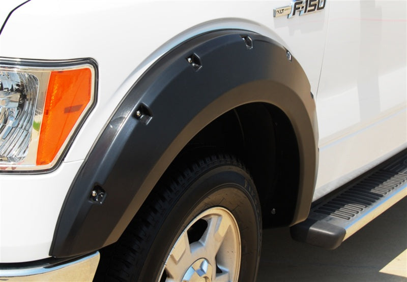 Lund 09-14 Ford F-150 (Excl Raptor) RX-Rivet Style Smooth Elite Series Fender Flares - Black (2 Pc.)