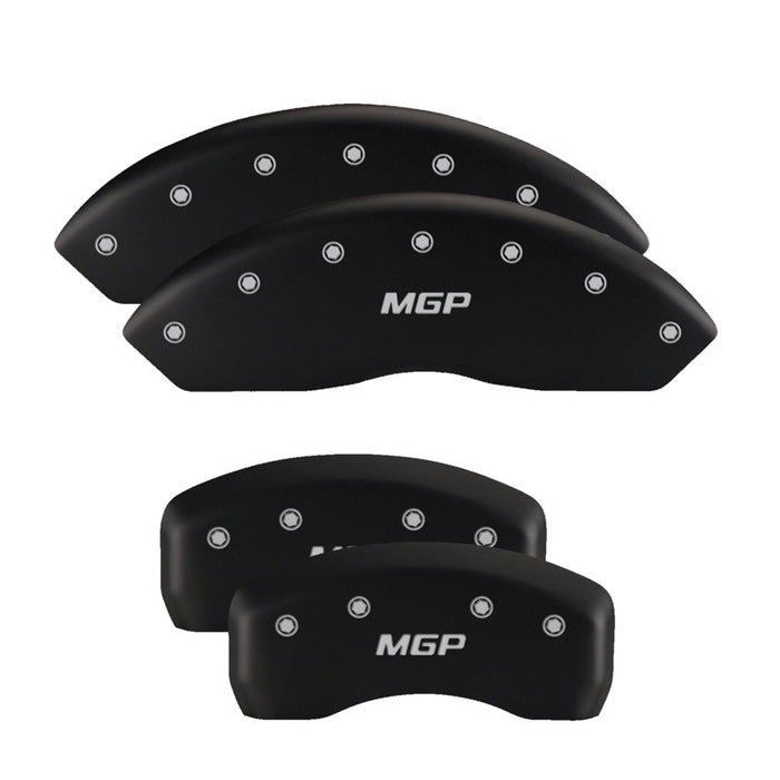 MGP 4 Caliper Covers Engraved Front & Rear Honda Black finish silver ch