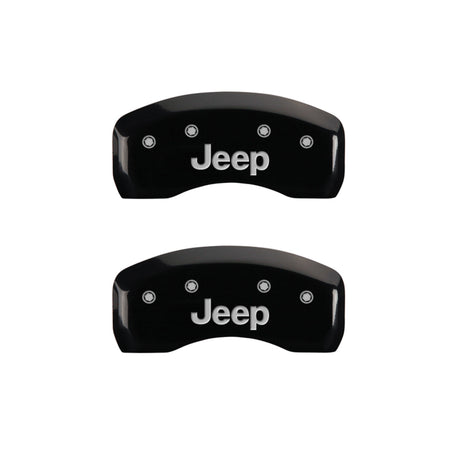 MGP 4 Caliper Covers Engraved Front & Rear JEEP Black finish silver ch