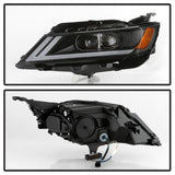xTune 14-18 Chevy Impala (Excl Limited) DRL Halogen Projector Headlights - Blk (PRO-JH-CIM15-LB-BK)