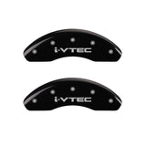 MGP Front set 2 Caliper Covers Engraved Front MGP Black finish silver ch