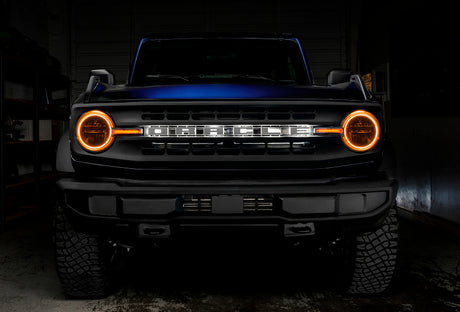Oracle 21-22 Ford Bronco Headlight Halo Kit w/DRL Bar - Base Headlights -w/No Cntrl