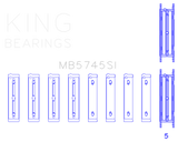 King Engine Bearings Subaru FA/FB (Size 0.25 Oversized) Main Bearing Set