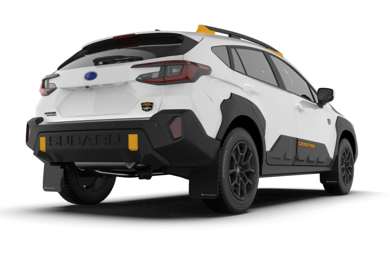 Rally Armor 2024 Subaru Crosstrek (Wilderness Only) Black UR Mudflap W/Wild-Orange Logo No Drill Req