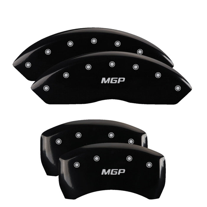 MGP 4 Caliper Covers Engraved Front Mustang Engraved Rear GT Yellow finish black ch