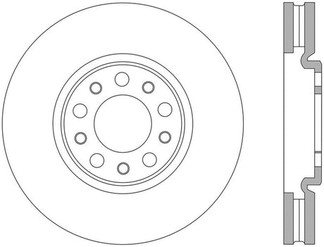StopTech 13+ Dodge Dart Performance Slotted & Drilled Front Right Rotor