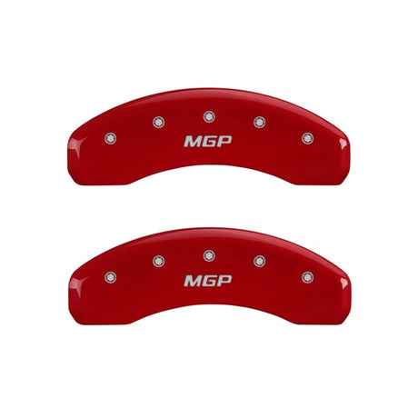MGP Rear set 2 Caliper Covers Engraved Rear MGP Red finish silver ch