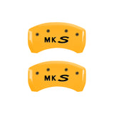 MGP 4 Caliper Covers Engraved Front Lincoln Engraved Rear MKS Yellow finish black ch
