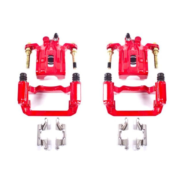 Power Stop 05-12 Nissan Pathfinder Rear Red Calipers w/Brackets - Pair