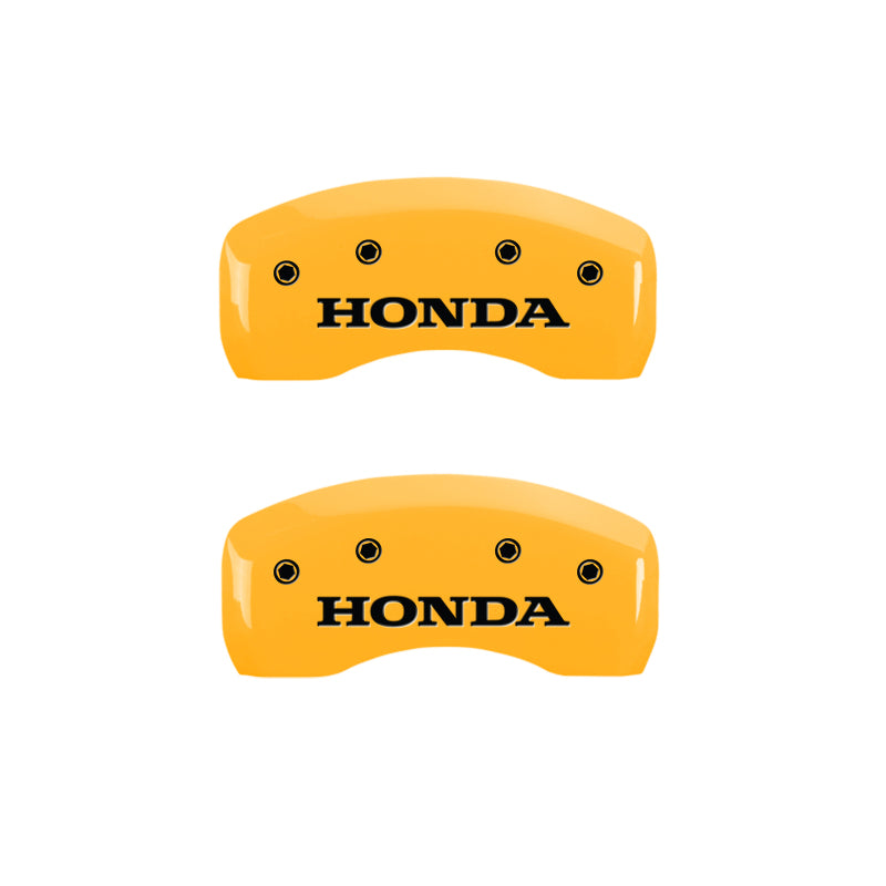 MGP 4 Caliper Covers Engraved Front & Rear Honda Yellow Finish Black Char 2003 Honda Civic