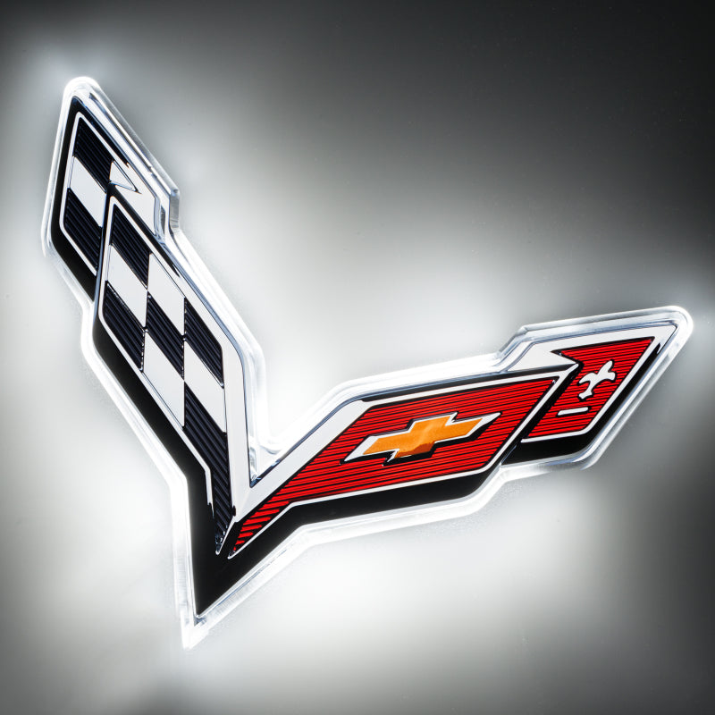 Oracle Corvette C7 Rear Illuminated Emblem - Dual Intensity - White SEE WARRANTY