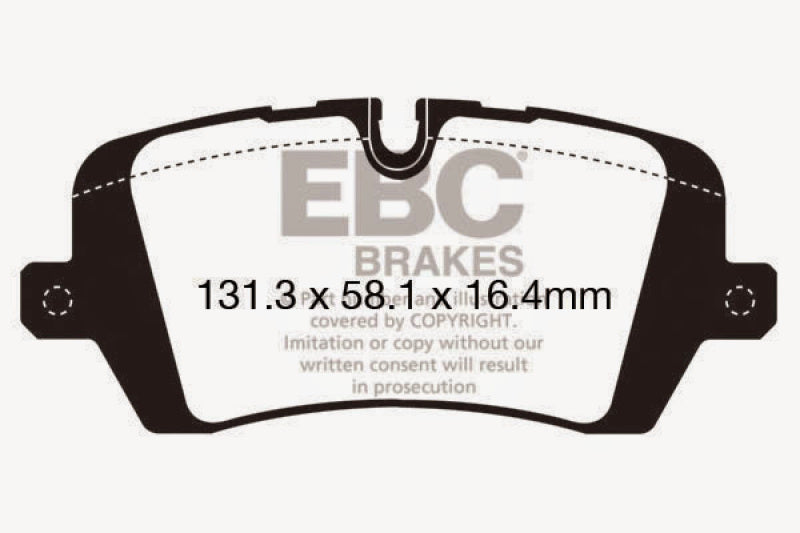 EBC 2017+ Land Rover Discovery 5 3.0L Supercharged Ultimax2 Rear Brake Pads