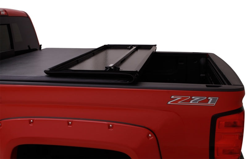 Lund 09-14 Ford F-150 Styleside (8ft. Bed) Hard Fold Tonneau Cover - Black