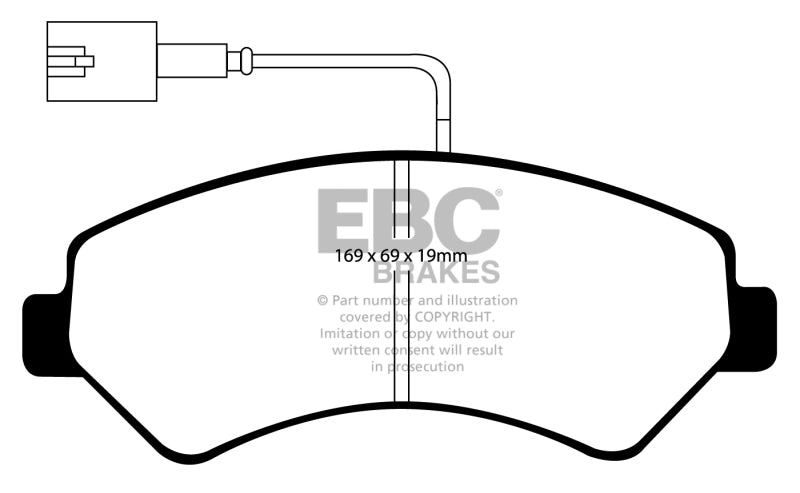 EBC 14-16 Ram Trucks Promaster 3.6L Ultimax Front Brake Pads