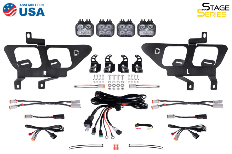 Diode Dynamics 21-22 Ford F-150 SS3 LED Fog Pocket Kit - Yellow Max