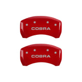 MGP 4 Caliper Covers Engraved Front & Rear Cobra Red finish silver ch