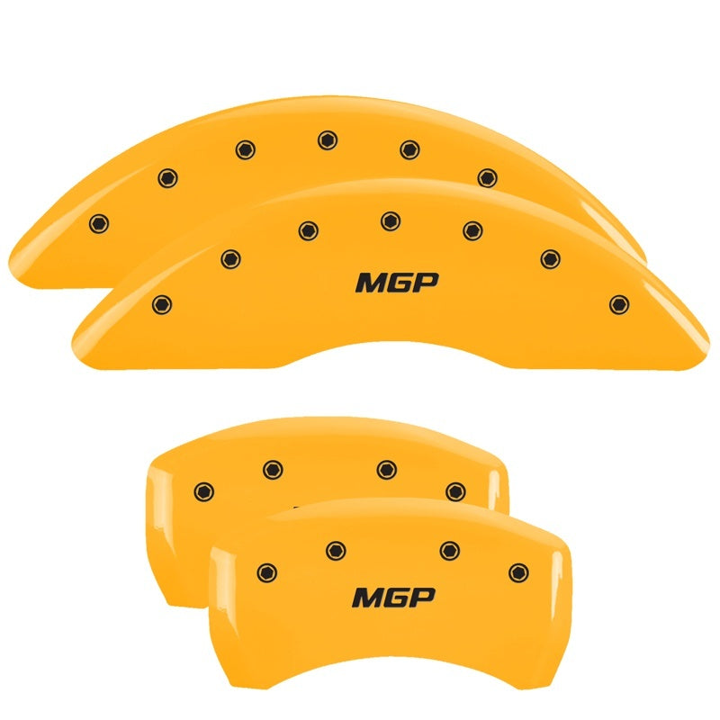 MGP 4 Caliper Covers Engraved Front & Rear MGP Yellow Finish Black Char 2013 Mercedes-Benz SL550