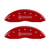 MGP 4 Caliper Covers Engraved Front & Rear Lincoln Red Finish Silver Char 2019 Lincoln Continental