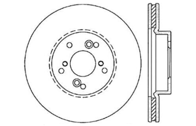 StopTech 99-08 Acura TL (STD Caliber) / 01-03 CL / 04-09 TSX Cross Drilled Left Front Rotor